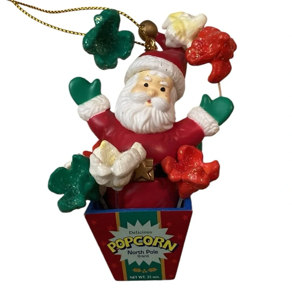Mistletoe Magic popcorn Santa Christmas tree ornament red green movies